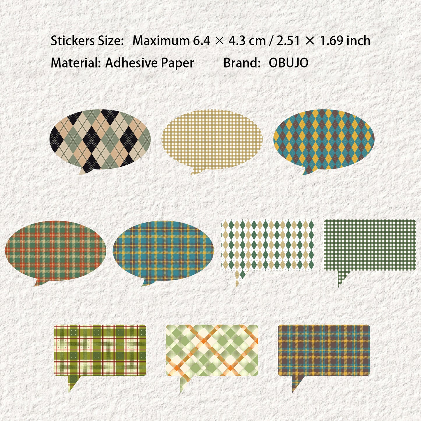 20 Pcs Grid Dialog Journal Stickers DHXL