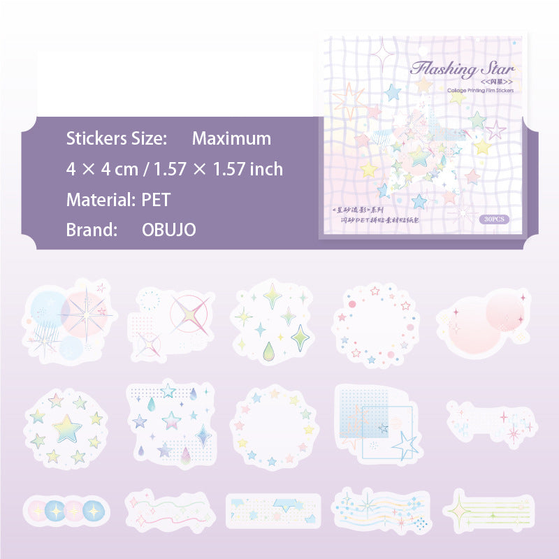 30 Pcs Geometry Themed Journal Stickers XSLY
