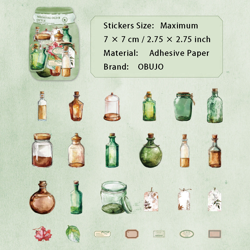 25 Pcs Bottle Themed Stickers PZGS