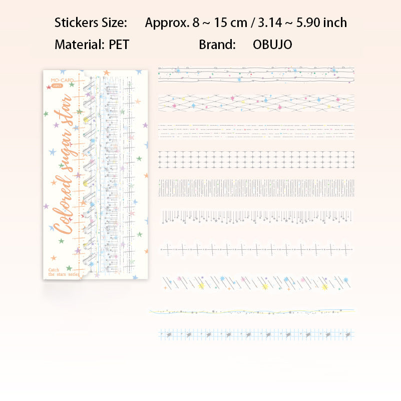 20 Pcs Star Themed PET Stickers BZXX