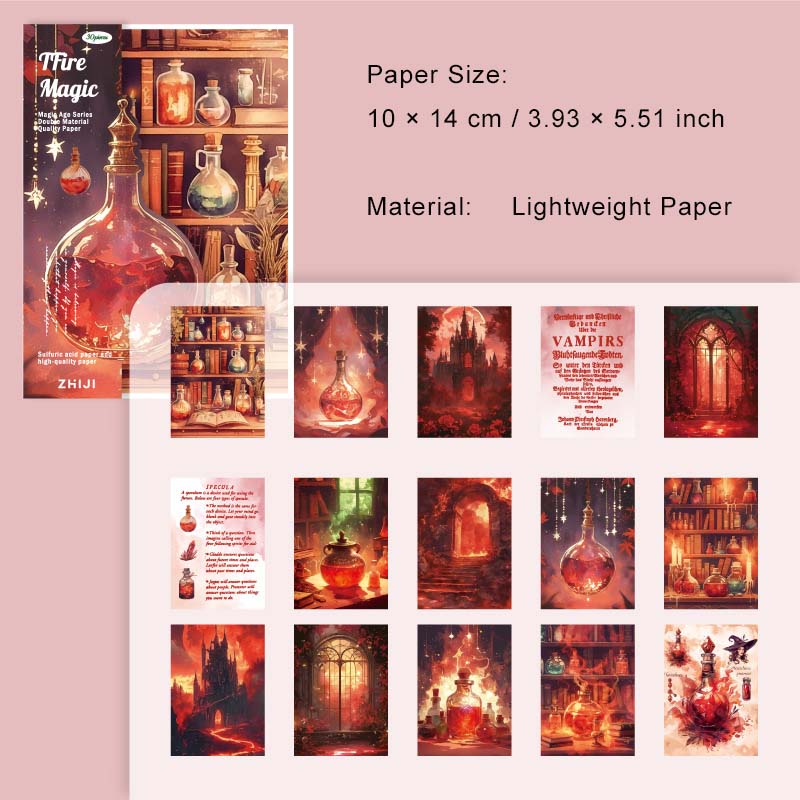 30 Pcs Gothic Magic Scrapbook Paper MFJY