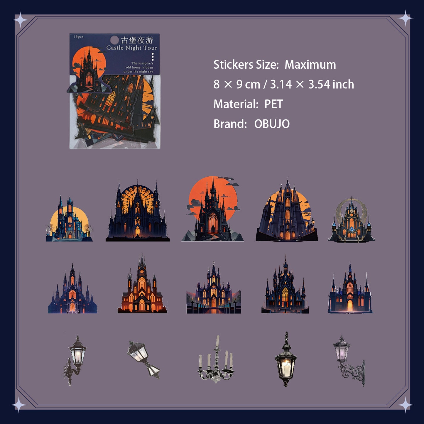 45 Pcs Gothic PET Stickers GBYY