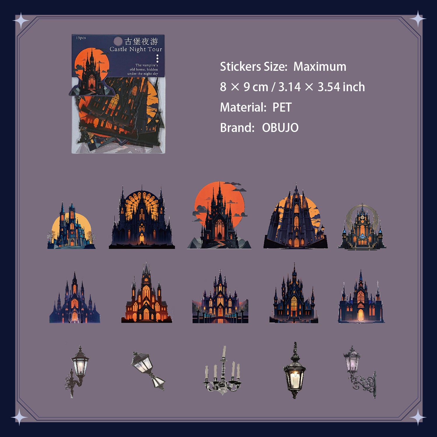 45 Pcs Gothic PET Stickers GBYY