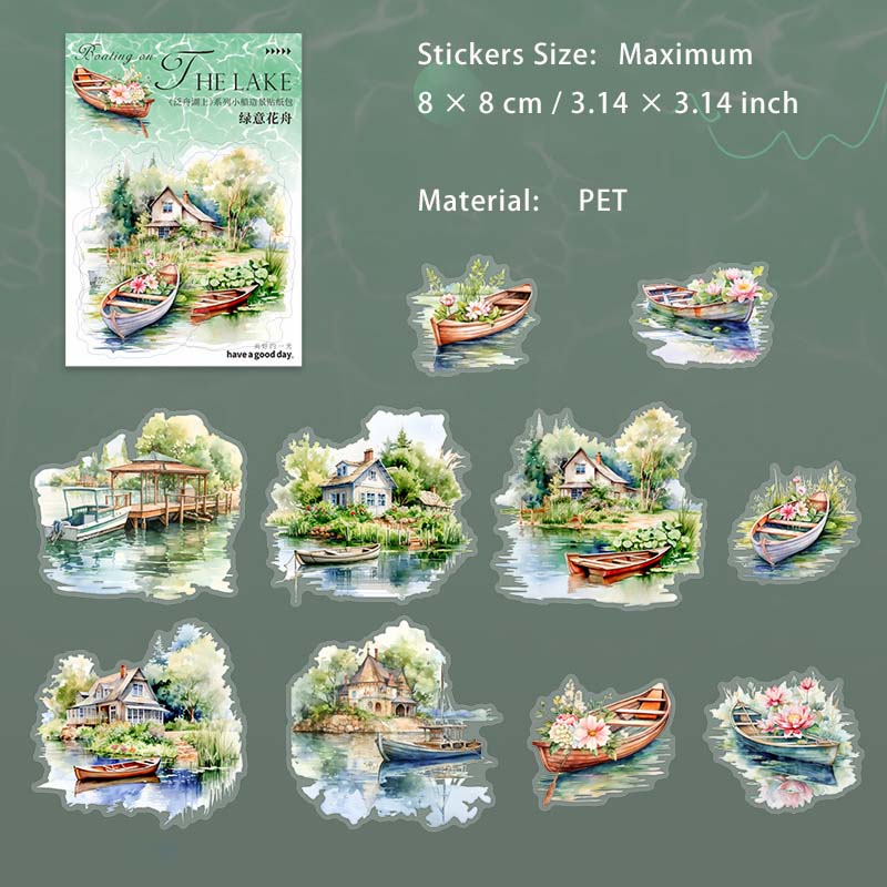20 Pcs Laker Boat PET Stickers FZHS
