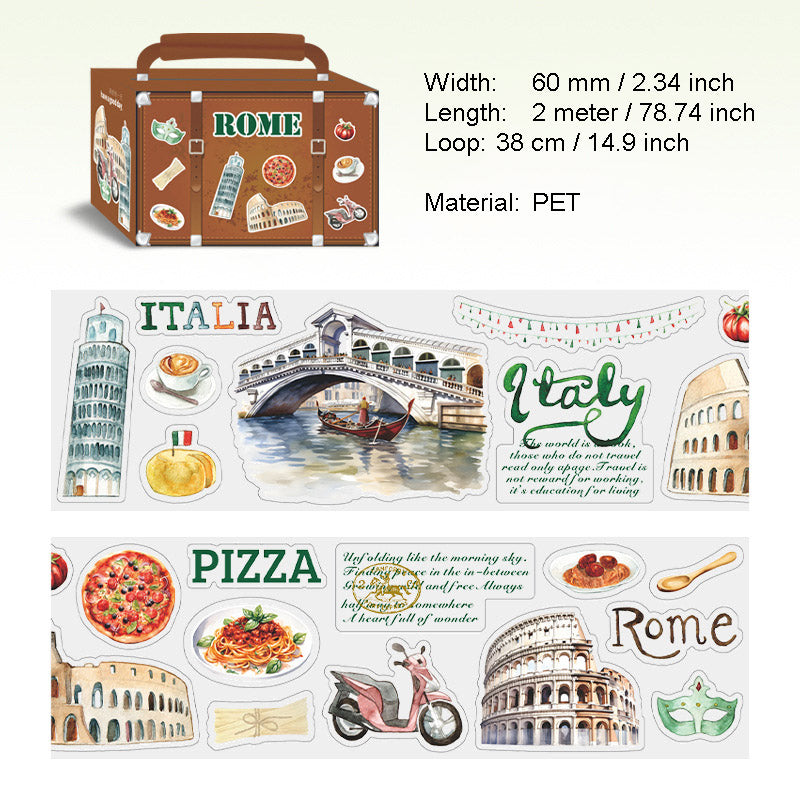 1 Roll Travel Theme Sticker Tape MYSJ