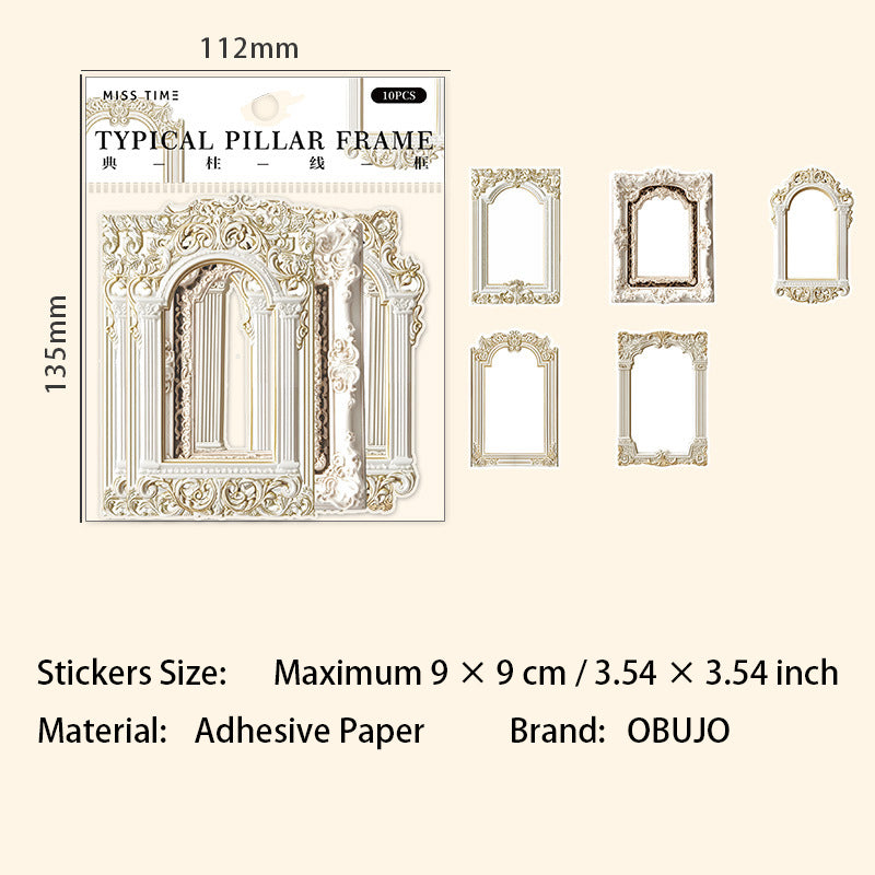 10 Pcs Vintage Frame Stickers GBQM