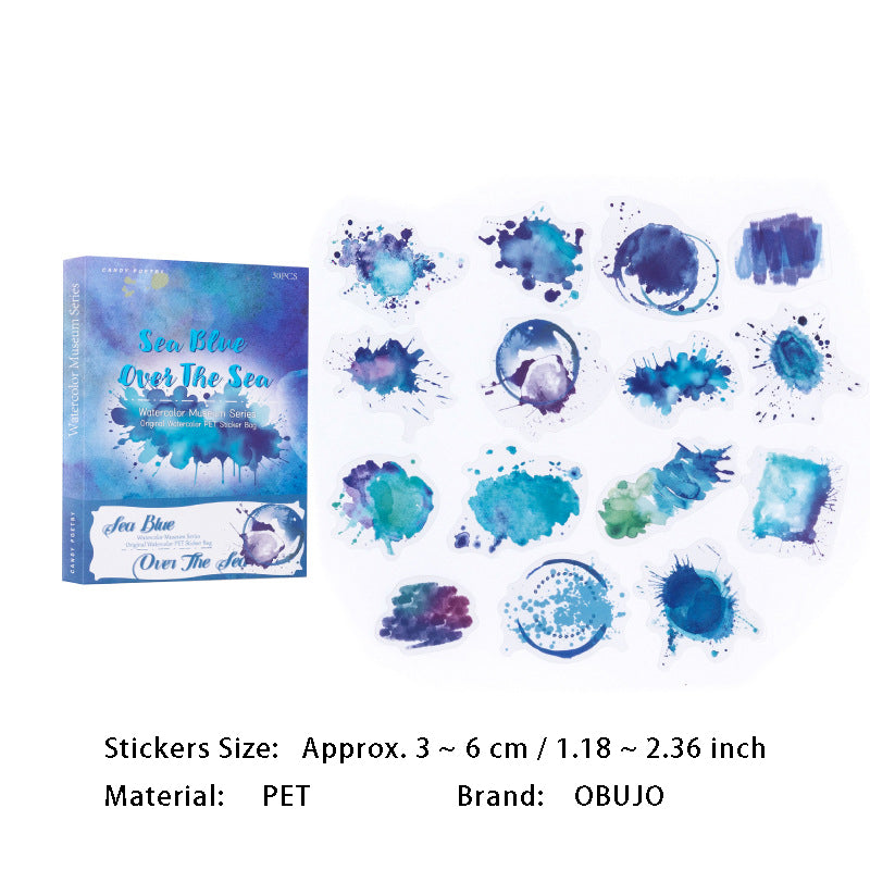 30 Pcs Paint Splash PET Stickers SCBWG