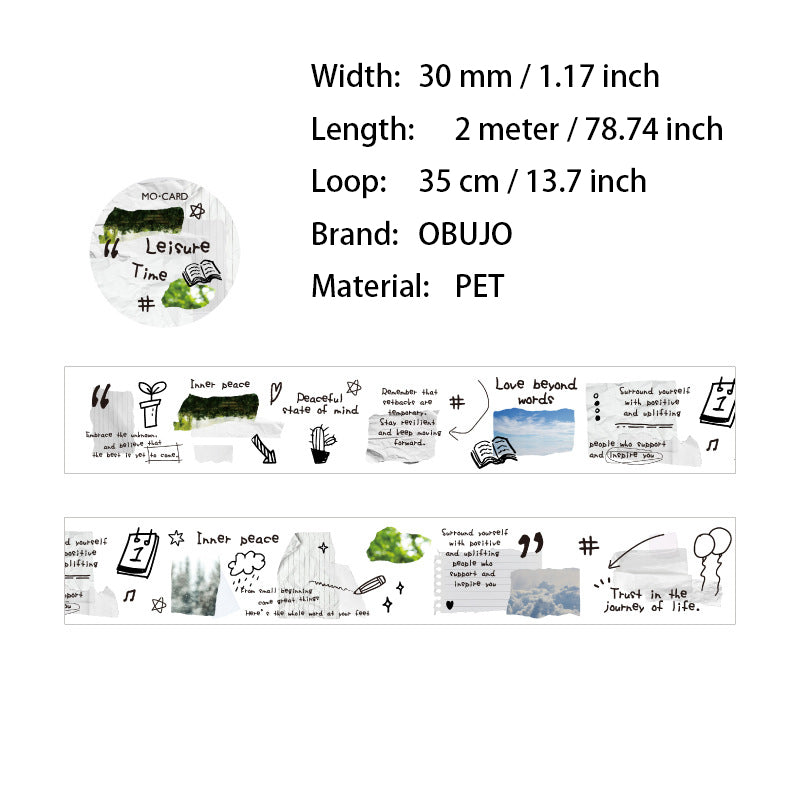 1 Roll Collage Themed PET Tape PTSY