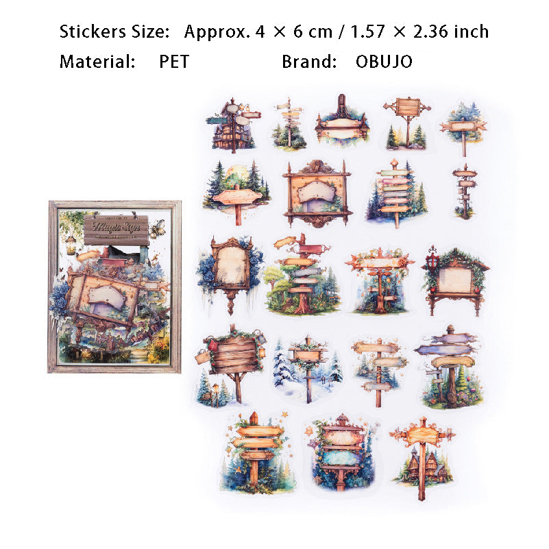 40 Pcs Road Signs PET Stickers JTMJ