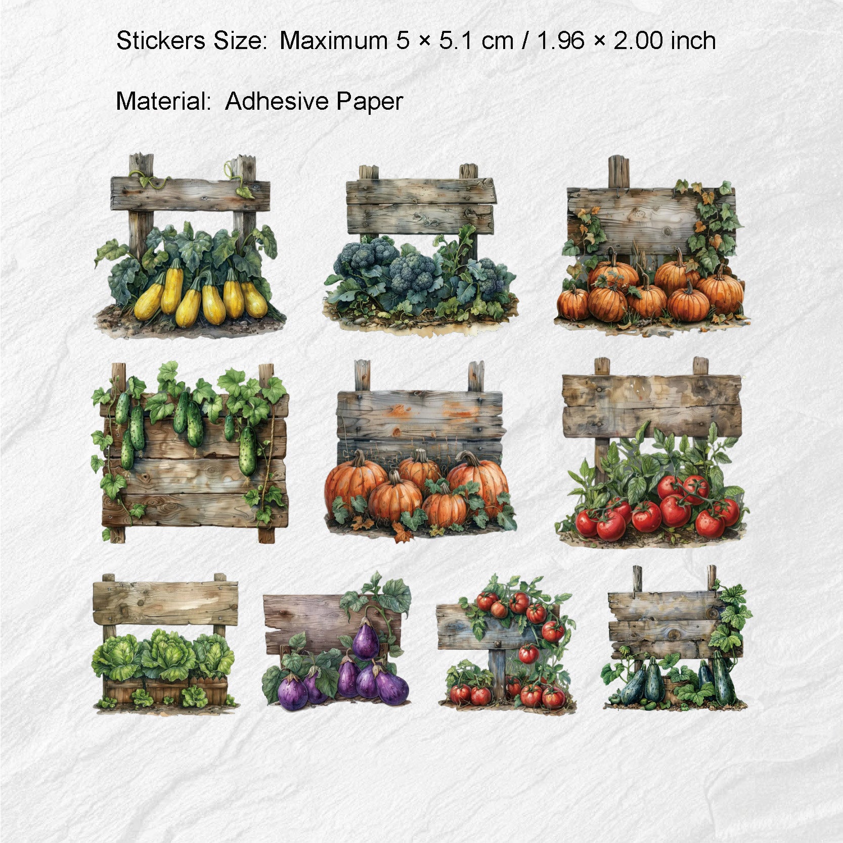 10 Pcs Orchard Theme PET Stickers PJXL