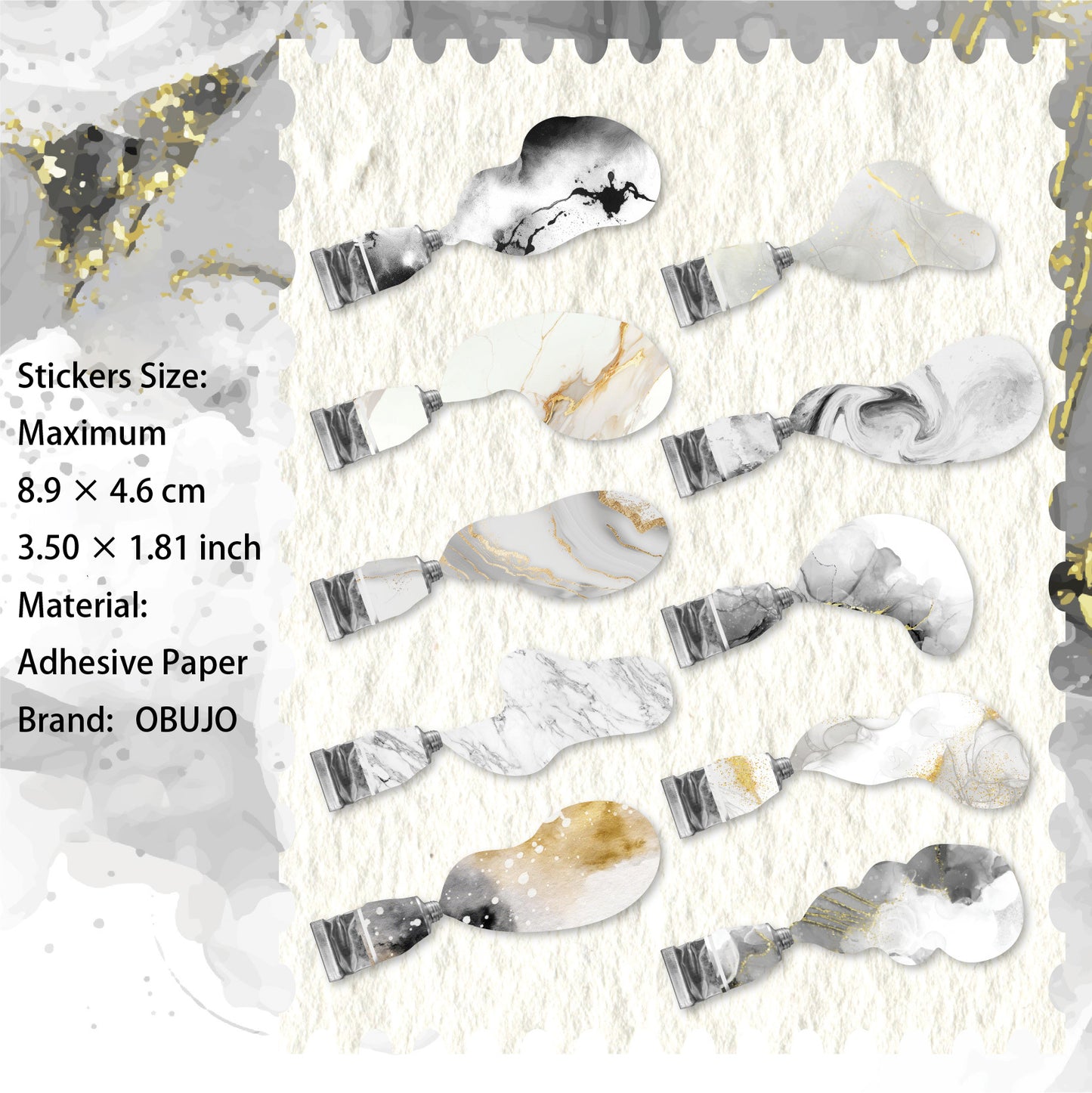 20 Pcs Paint Themed Stickers YLXL