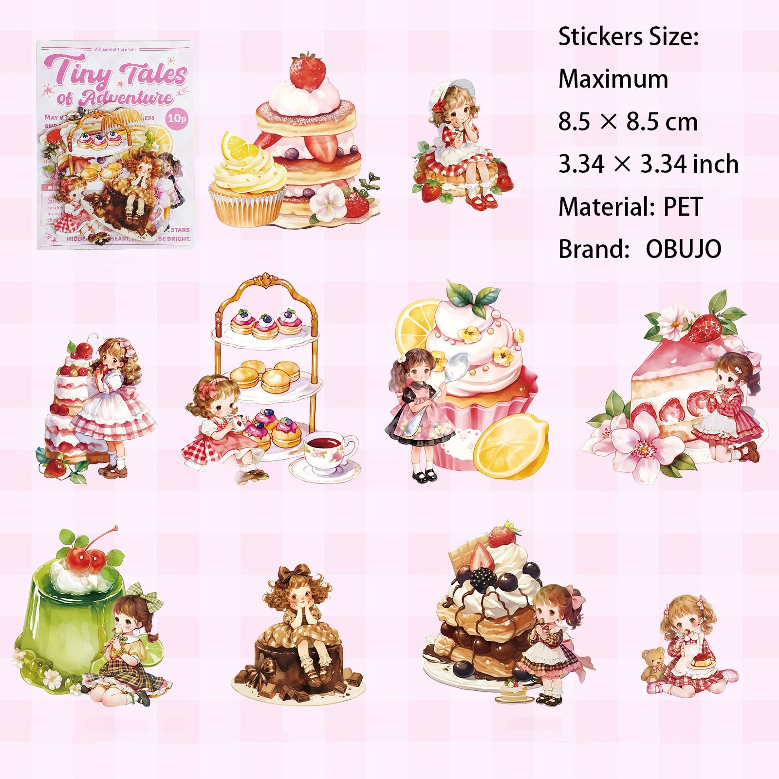 10 Pcs Fantasy Kids PET Stickers MNQYJ