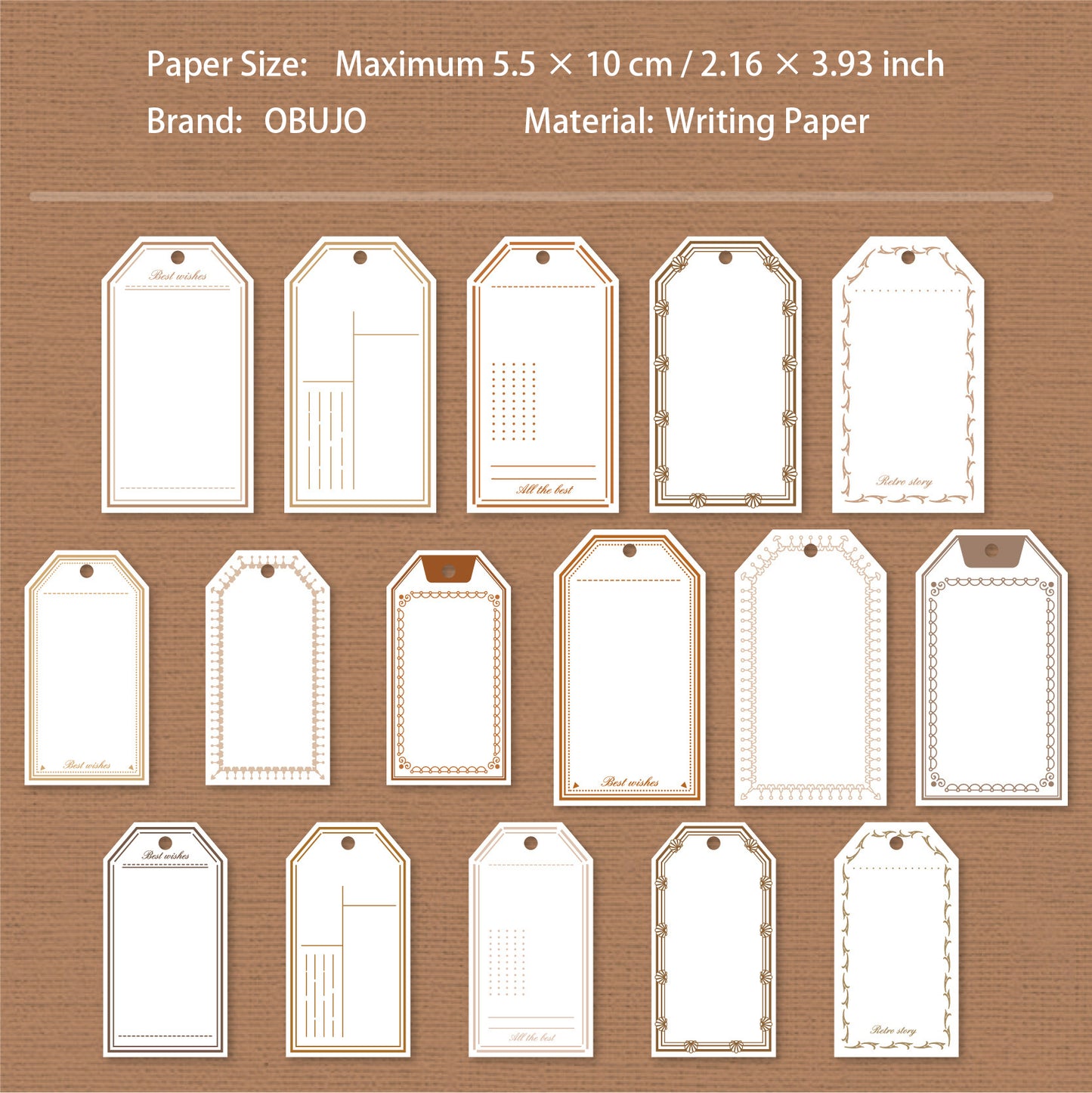 32 Pcs Vintage Notepad Tag BQDP