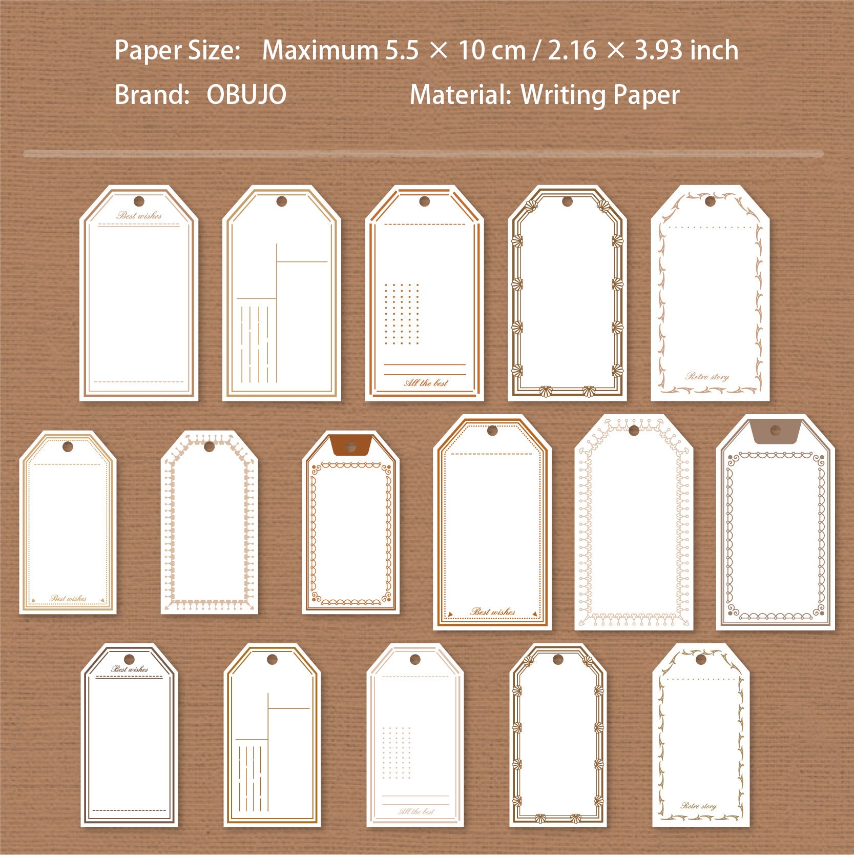 32 Pcs Vintage Notepad Tag BQDP