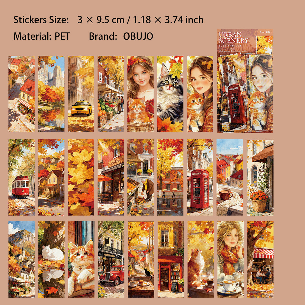 25 Pcs City Landscape PET Stickers CMFH