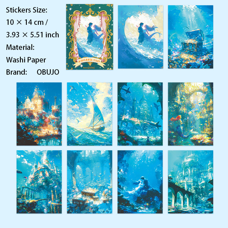 10 Pcs Fairy Tale Washi Stickers ZXYZM