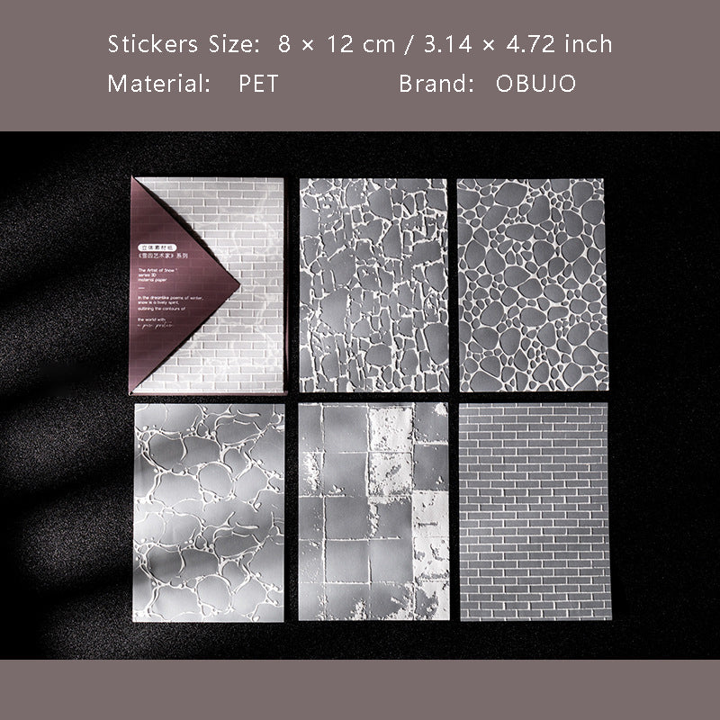 10 Pcs Texture Art Foam Stickers XYSJ