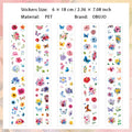 10 Sheets Flower PET Stickers LGHY