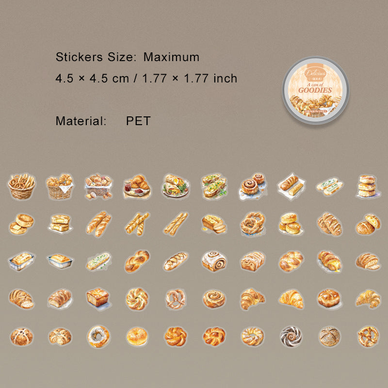 100 Pcs Cake Dessert Choclate PET Stickers YGMS
