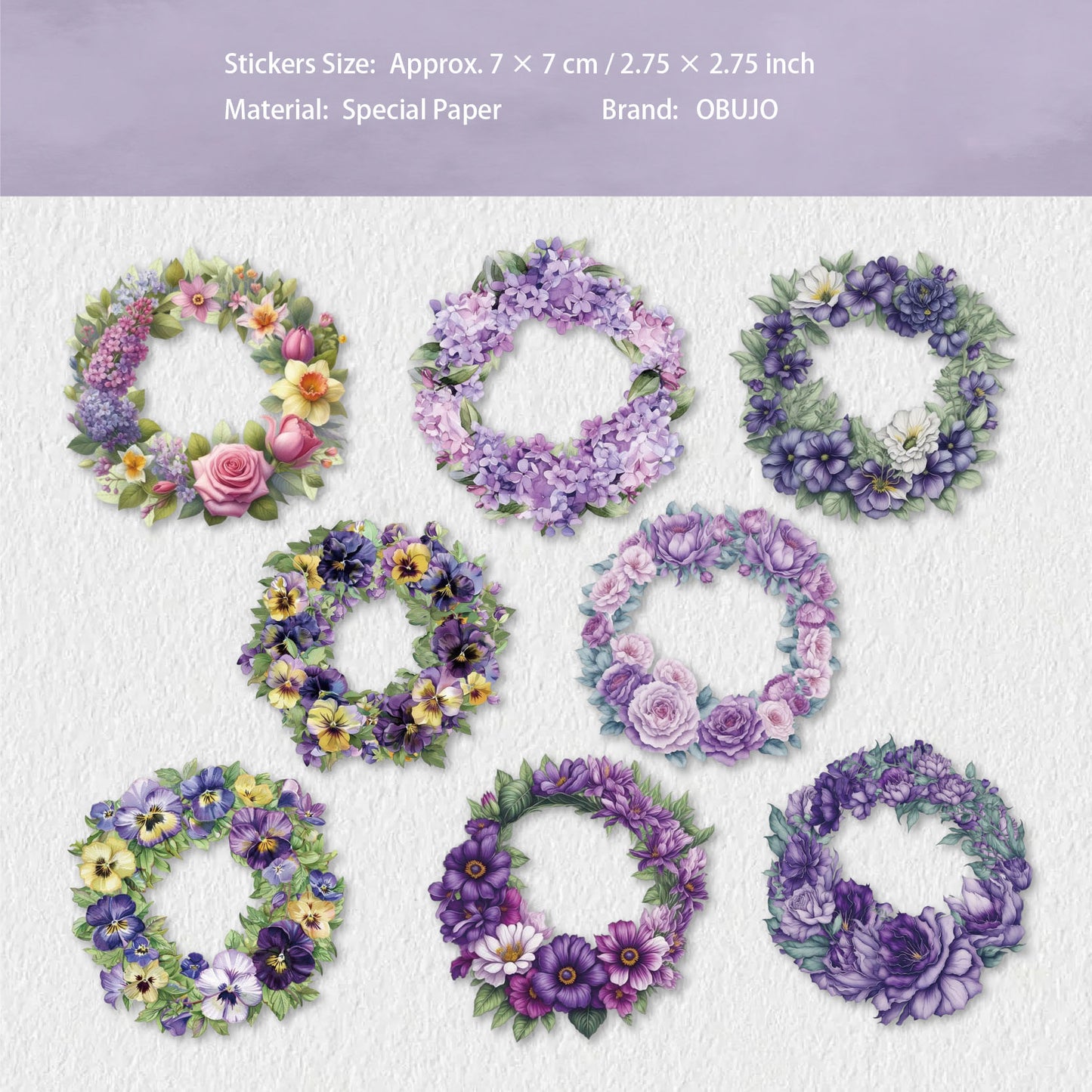 8 Pcs Garland PET Stickers HHXL