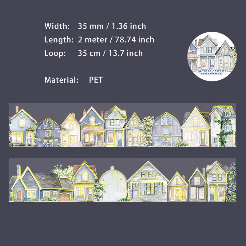 1 Roll House Town PET Tape XJXJ