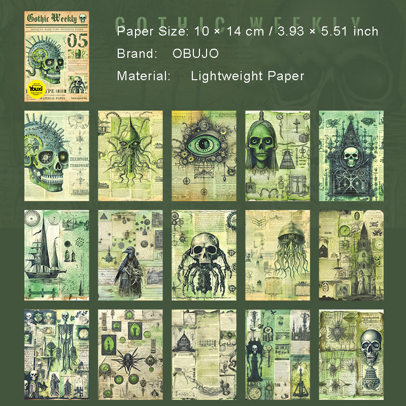 30 Pcs Gothic Vintage Newspaper Journal Paper GTZK