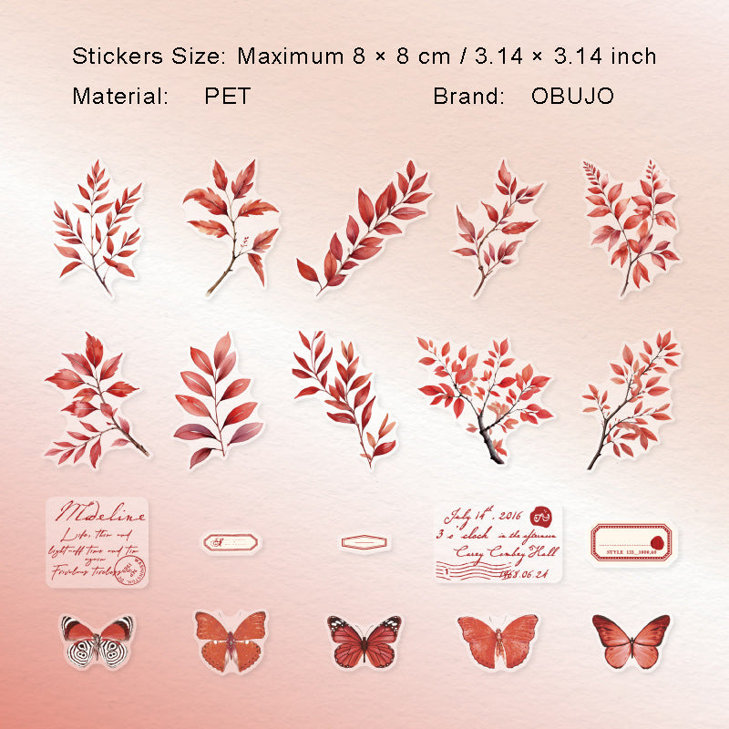 20 Pcs Branches Butterfly PET Stickers SYBB