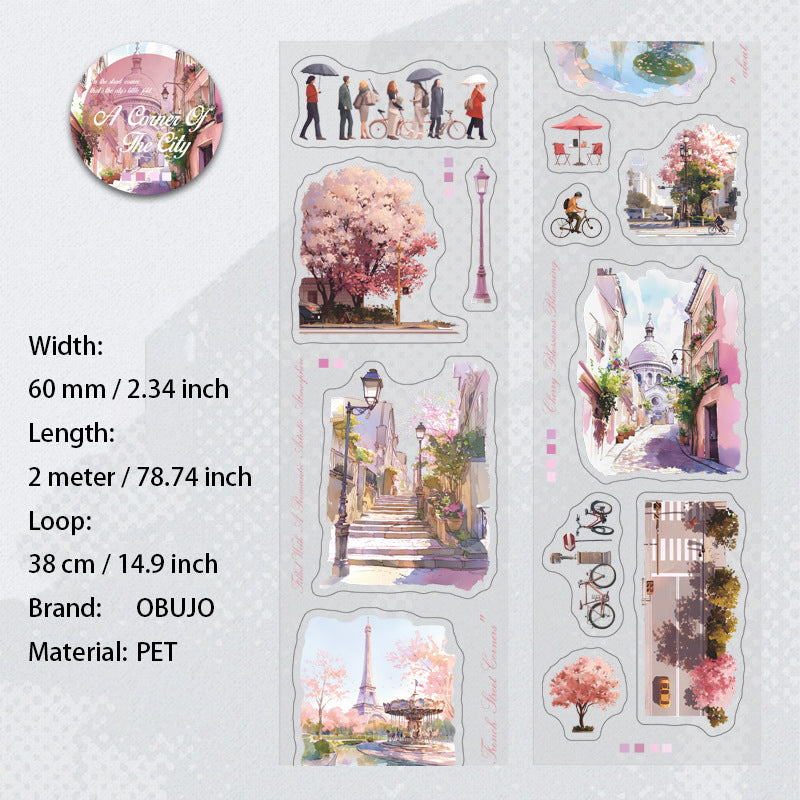 1 Roll City Corner PET Stickers Tape DSYJ