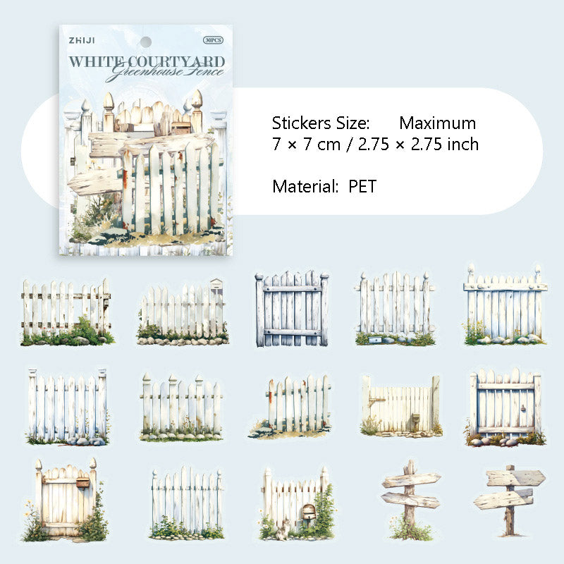 15 Pcs Garden Fence PET Stickers HFLS