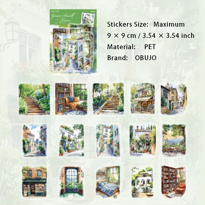 15 Pcs Street Landscape PET Stickers JDMB
