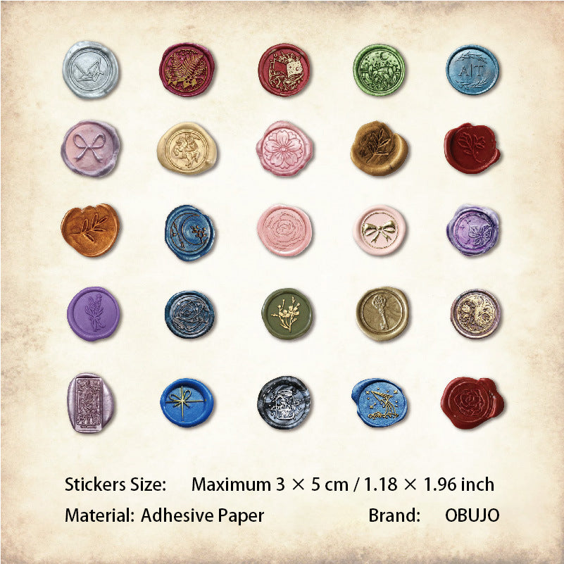 50 Pcs Vintage Journal Stickers HJSY