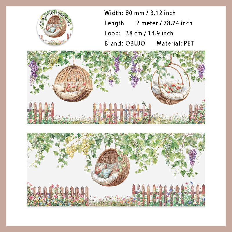 1 Roll Garden Swing Theme PET Tape YQDQQ