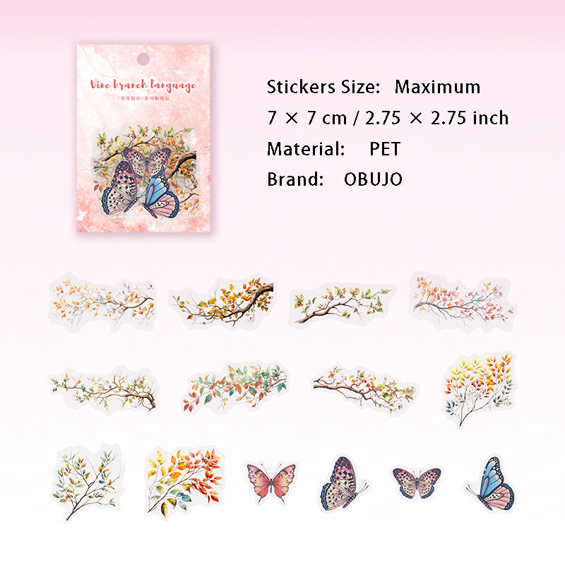 30 Pcs Branches PET Stickers MMZY