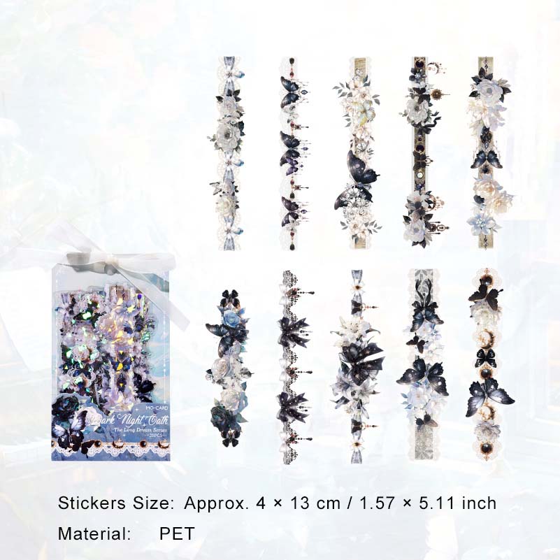 20 Pcs Shell Light Flower Butterfly Stickers YCMJ