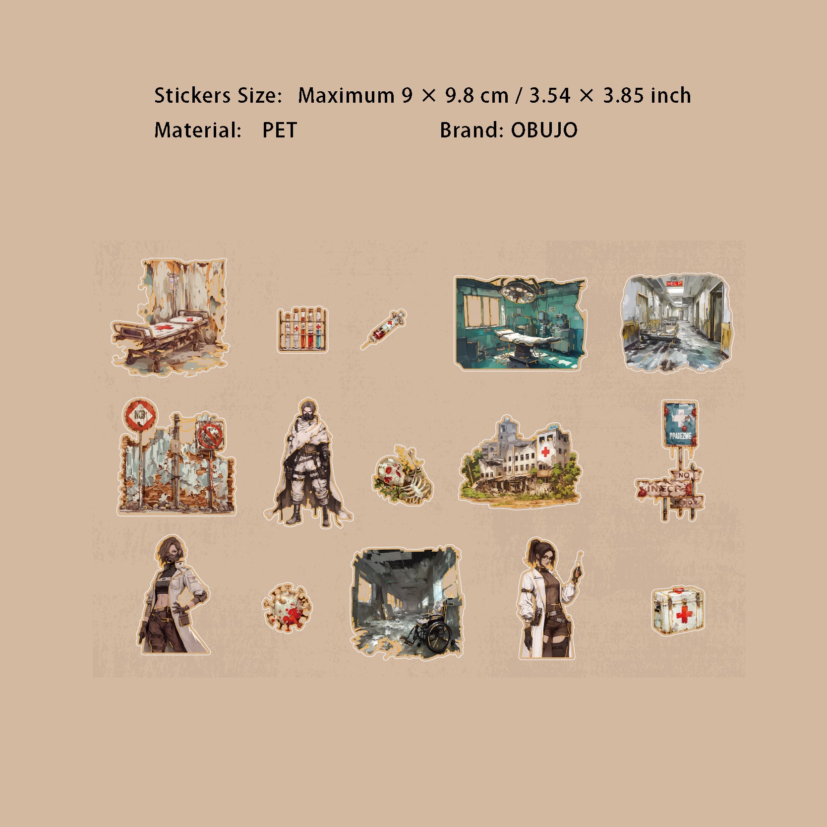 15 Pcs Fantasy PET Stickers FTRJ