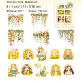 15 Pcs Floral Girl PET Stickers RJSN