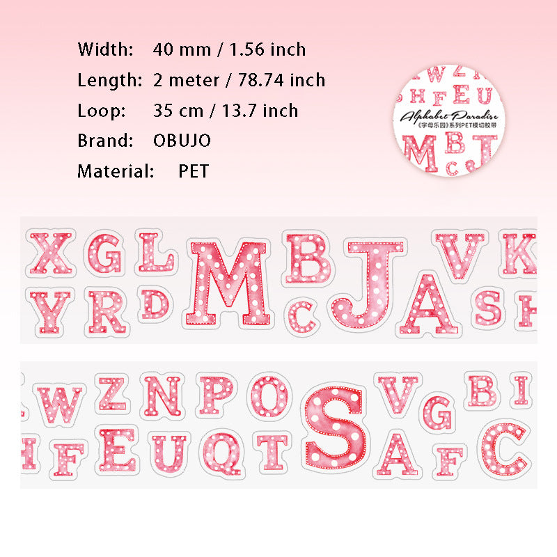 1 Roll Colorful Letter PET Stickers Tape ZMLY