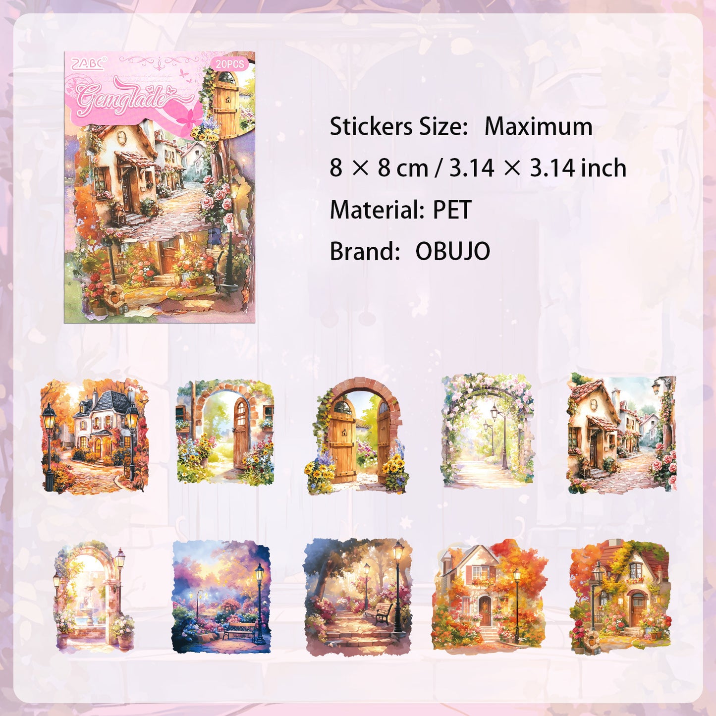 20 Pcs Magic Door House Window PET Stickers MLQY