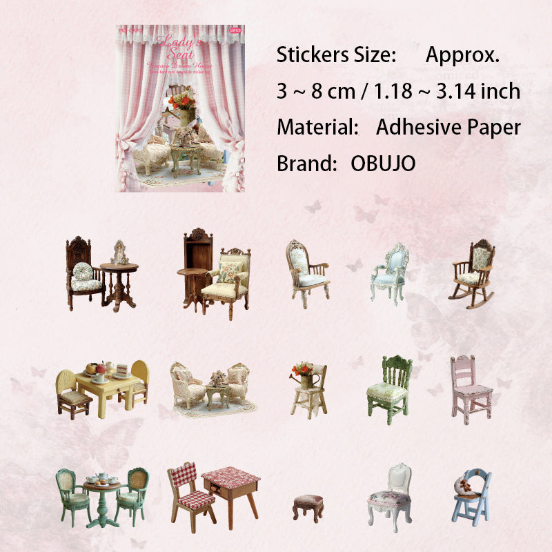 15 Pcs Rococo Furniture Stickers KKTMW