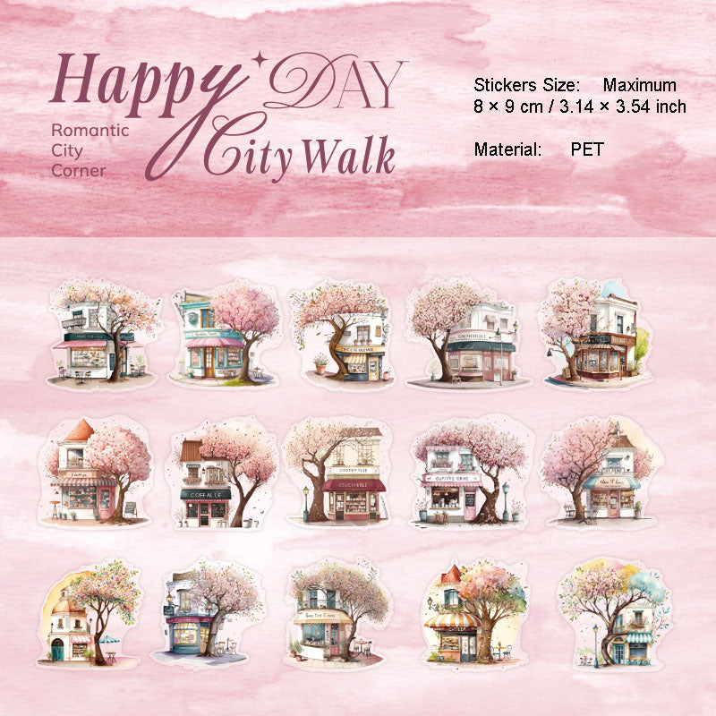 30 Pcs City House PET Stickers CSMB