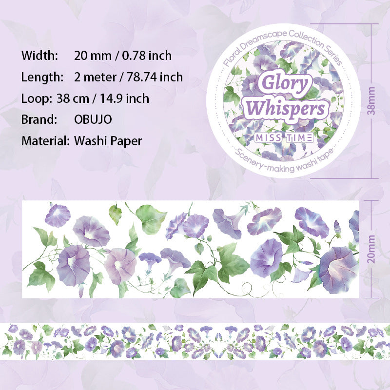 1 Roll Abstract Flowers Washi Tape HYJX