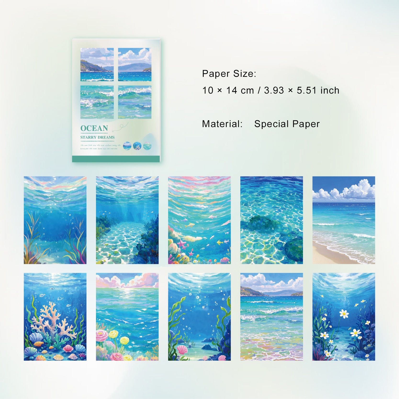 20 Pcs Oli Painting Landscape Scrapbook Paper XMFG