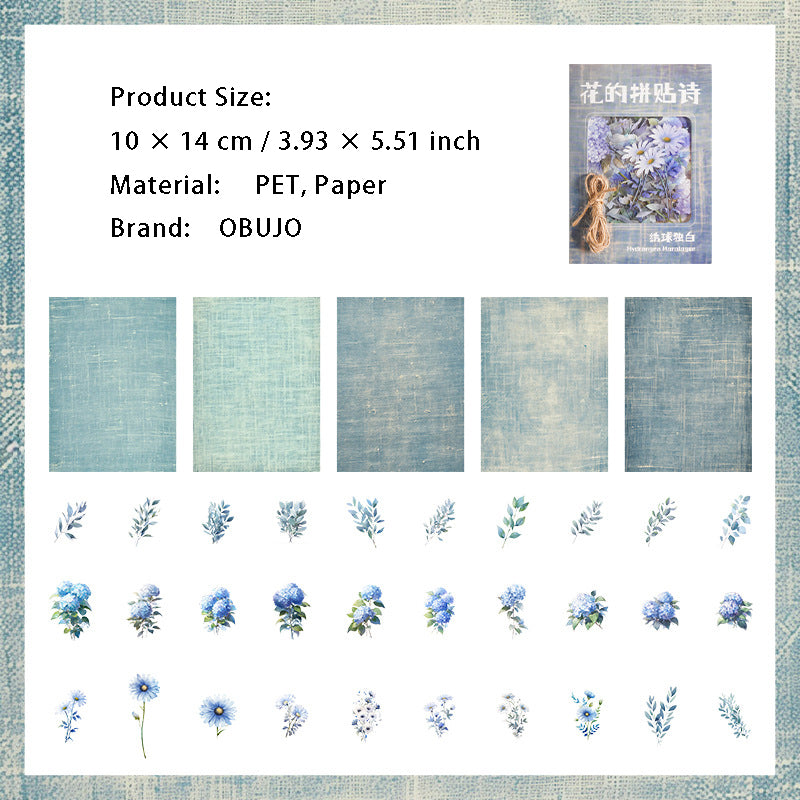 70 Pcs Floral Paper and Stickers Kit HDPTS
