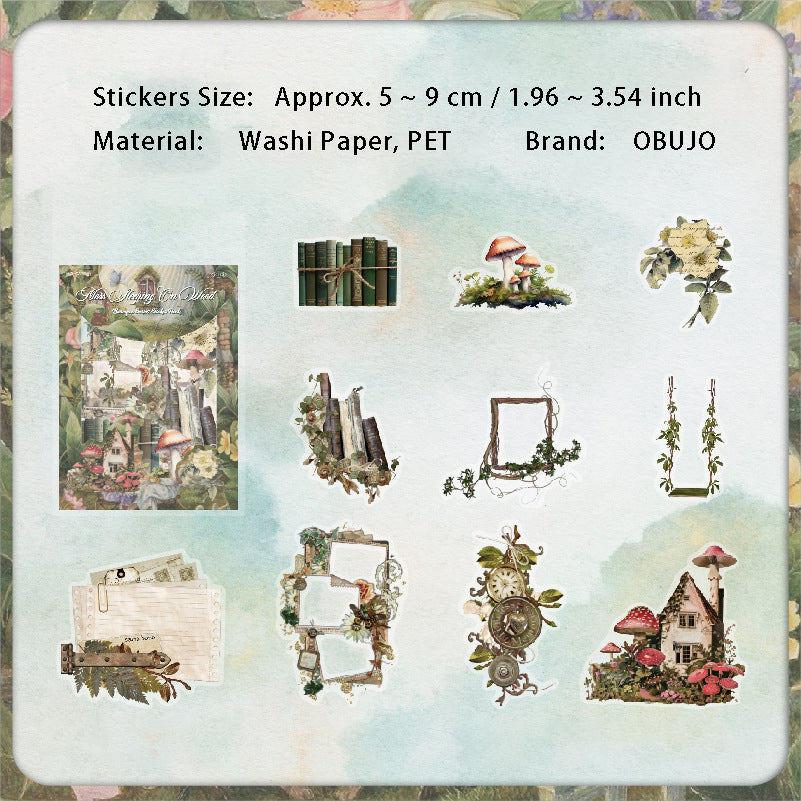 20 Pcs Vintage PET Stickers JFZJ