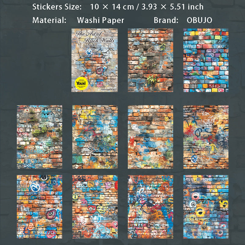 10 Pcs Wall Art Washi Stickers ZQYS