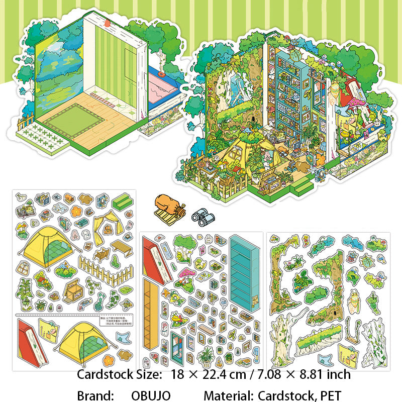 3D House Scene DIY Stickers Kit WDXWEY