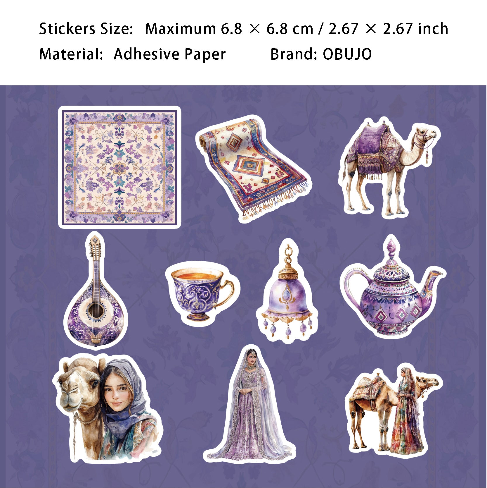 20 Pcs Arabian Style PET Stickers YYBD