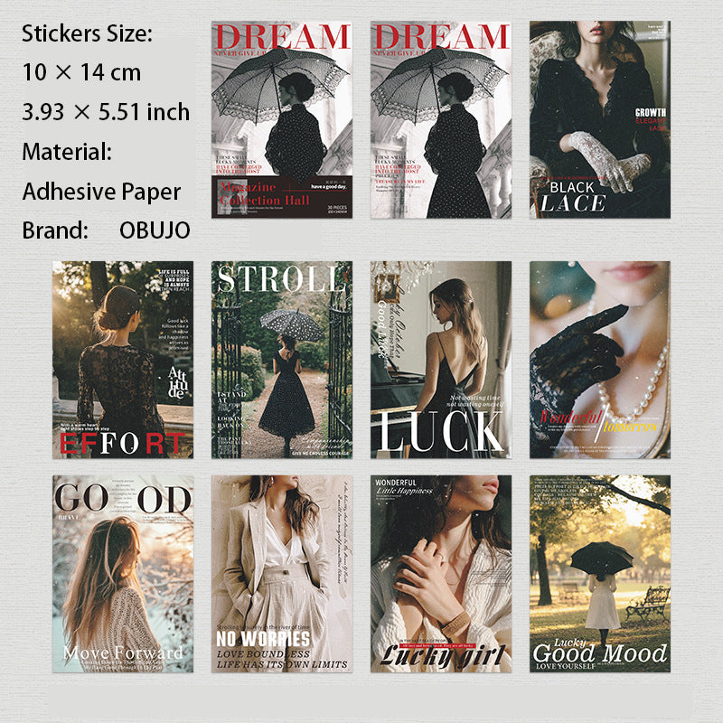 20 Sheets Magzine Cover Themed Journal Paper ZZSCG