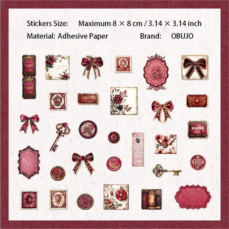 30 Pcs Vintage Journal Stickers ZYXJ