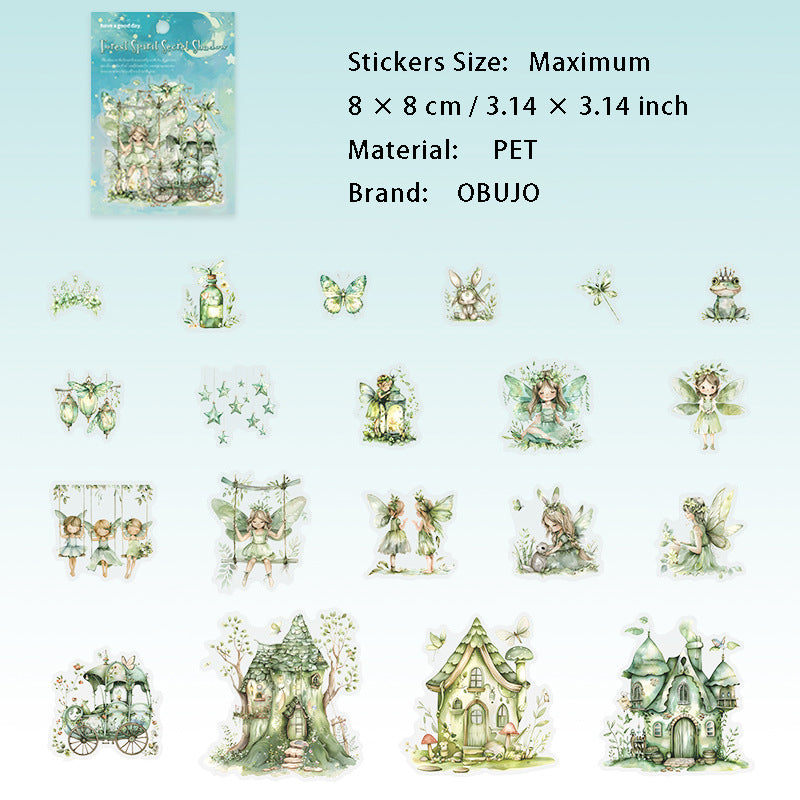 20 Pcs Fairy Forest PET Stickers SLMY